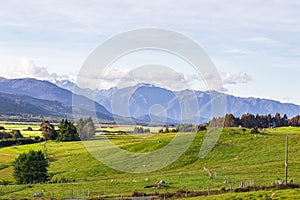 Landscapes of the South Island on the way to Milford Sound. Fiordland. New Zealand