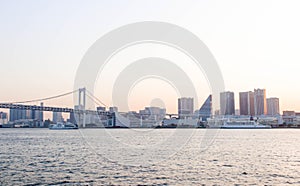 Landscapes of view rainbow bridge at sumida river viewpoint in t