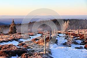 Landscapes of the Vosges mountains in winter