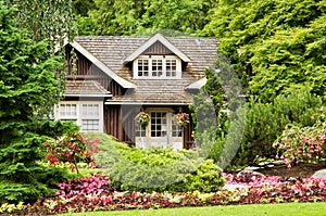 Landscaping log cabin