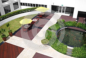 Landscaping, office courtyard garden photo