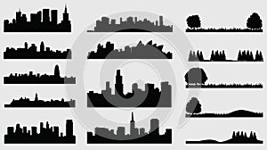 Landscpace silhouette cities