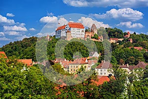 Landshut, historical Burg Trausnitz castle and Old Town, Bavaria, Germany