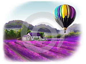 Landskape with provance village and the balloon