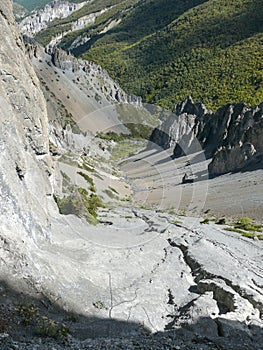 Landslide area, eroded rocks - way to Tilicho base camp, Nepal