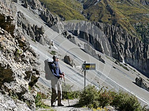 Landslide area, eroded rocks - way to Tilicho base camp, Nepal