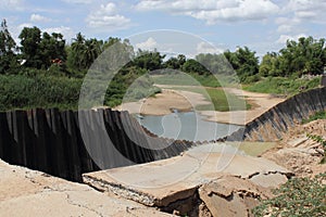 Landslide and bank erosion