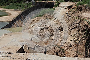 Landslide and bank erosion