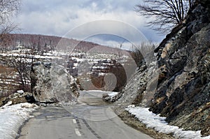 Landslide Blocked Road