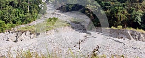 Landslide on himalayan mountain