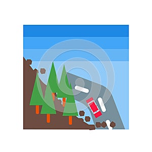 Landslide icon vector isolated on white background, Landslide sign , disaster symbols