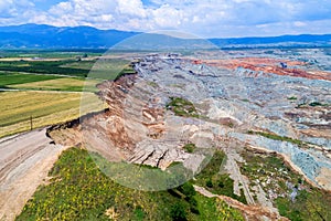 Landslide in lignite mine of Amyntaio