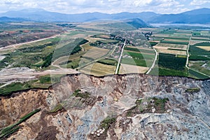 Landslide in lignite mine of Amyntaio