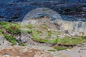 Landslide in lignite mine of Amyntaio