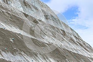 Landslide protection with reinforced concrete walls