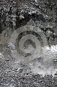 Landslide and rock fall