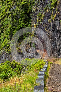 Landslide took out coast road at Porto Moniz on the North West Coast where the Mountains in the north of the Island of Madeira