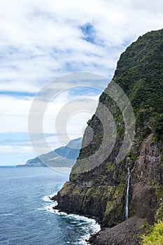 Landslide took out coast road at Porto Moniz on the North West Coast where the Mountains in the north of the Island of Madeira