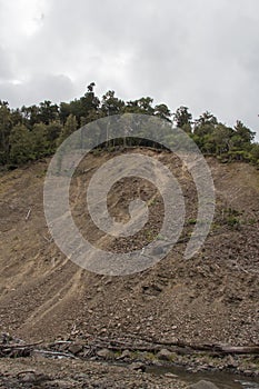 Landslip in Te Urewera National Park, New Zealand