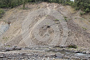 Landslip in Te Urewera National Park, New Zealand