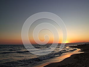 Landspace of sunset beach, Turkey photo