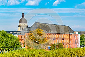 Landtag - Government of Rheinland Pfalz county and Christ Church in Mainz, Germany