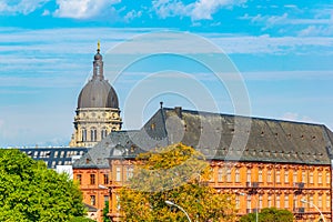 Landtag - Government of Rheinland Pfalz county and Christ Church in Mainz, Germany
