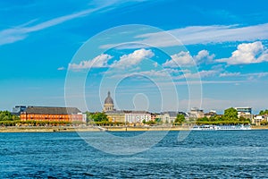 Landtag - Government of Rheinland Pfalz county and Christ Church in Mainz, Germany