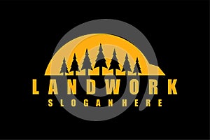 landwork logo design illustration vector