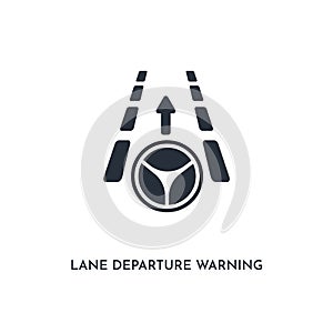Lane departure warning icon. simple element illustration. isolated trendy filled lane departure warning icon on white background.