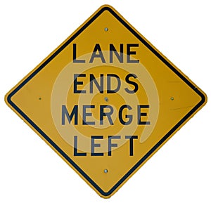 Lane Ends Merge Left photo