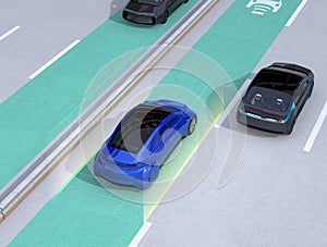 Lane keeping assist function concept for autonomous vehicle photo