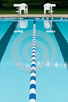 Lane separator in outdoor swimming pool