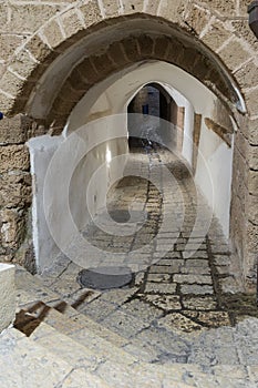 Lane signs of the zodiac at night in on old city Yafo in Tel Aviv-Yafo in Israel