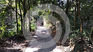 The lane is very empty people