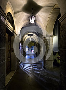 Lanes and arcades of Verona. Italy.