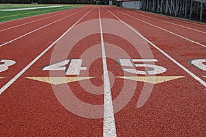 Lanes on athletic track