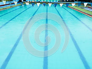 Lanes of a competition swimming pool