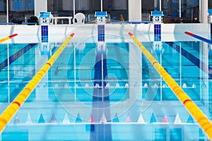 Lanes of a competition swimming pool