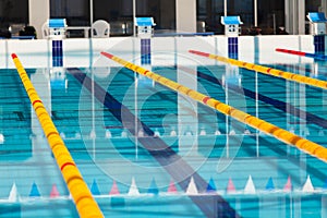 Lanes of a competition swimming pool