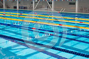 Lanes of a competition swimming pool