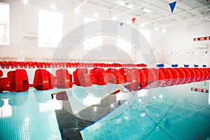 Lanes of a competition swimming pool