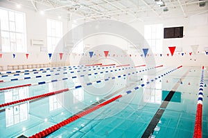 Lanes of a competition swimming pool