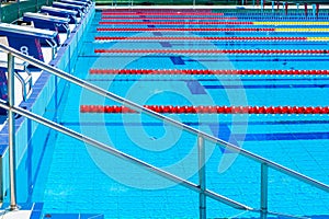 Lanes of a competition swimming pool