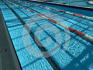 Lanes of a competition swimming pool. swimming pool in spa center of hotel