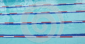 Lanes in a competitive swimming pool