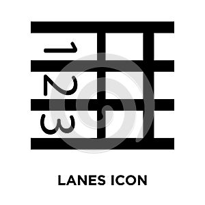 Lanes icon vector isolated on white background, logo concept of