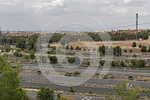 Lanes of a ring road on the outskirts