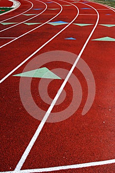 Lanes on running race track