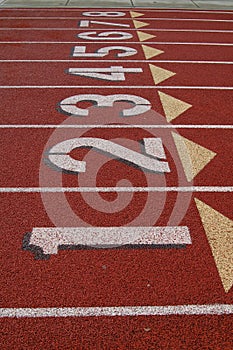 Lanes on running track